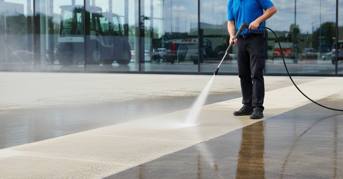Person-powerwashing